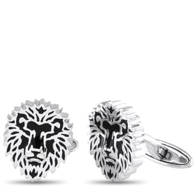 Carrera y Carrera 18K White Gold Lion Cufflinks