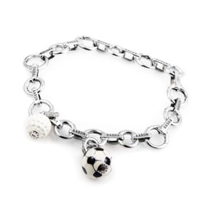 Aaron Basha 18K White Gold Charm Bracelet W/(2) Charms