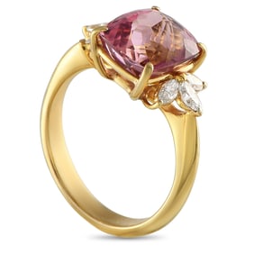 6.50ct Pink Tourmaline, 0.60ctw Diamond and 18K Ring