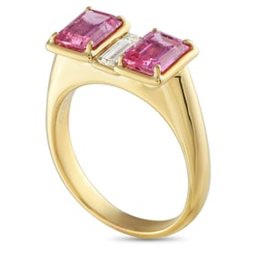 2.50ctw Pink Sapphire, 0.35ct Diamond and 18K Ring