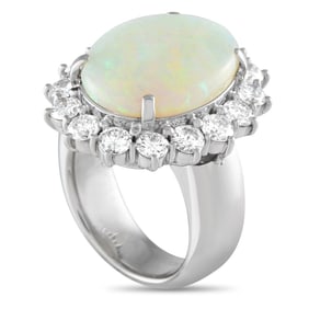 7.70ct Opal, 2.45ctw Diamond and Platinum Ring