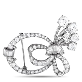 4.00ctw Diamond and Platinum 1.75" Brooch/Pendant