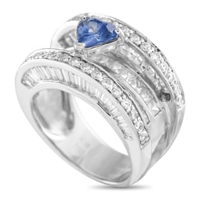 2.60ctw Diamond, 0.90ct Blue Sapphire and 18K Ring