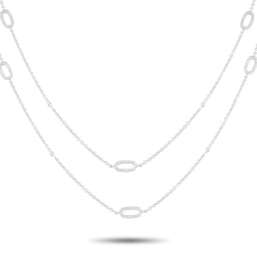 1.75ctw SI1-SI2/G-H Diamond and 18K 36" Necklace