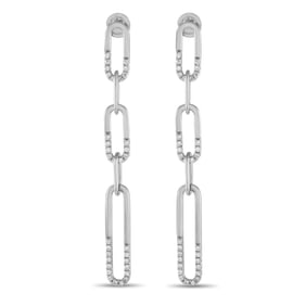 14K White Gold and 0.55ctw Diamond 2.25" Earrings