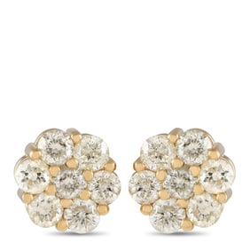 1.25ctw Diamond and 14K Yellow Gold Earrings