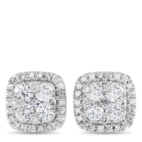 1.00ctw Diamond and 14K White Gold 0.40" Earrings