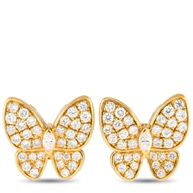 1.30ctw Diamond and 18K Butterfly Earrings