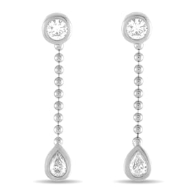 1.05ctw VS2-SI1/G-H Diamond and 18K 1.25" Earrings