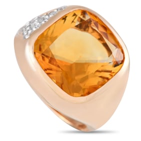 Casato 8.00ct Citrine, 0.30ctw Diamond 18K Ring