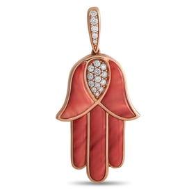 Kabana 0.33ctw Diamond, Spiny Oyster, and 14K Pendant