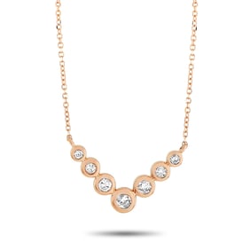 14K Rose Gold and 0.25ctw Diamond 16" Necklace