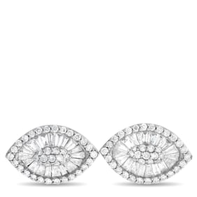 1.05ctw Diamond and 14K White Gold Earrings