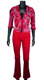 Pamela Anderson "V.I.P." Red Tie Dye Top and Pants