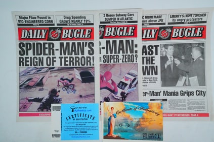Spider-Man Lot of (3) Prop Daily Bugle Newspapers