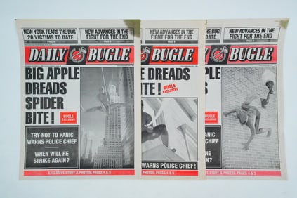 Spider-Man Lot of (3) Prop Daily Bugle Newspapers