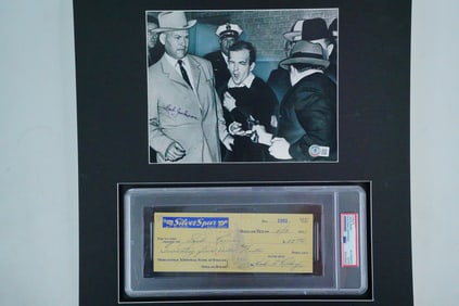 Jack Ruby Signed Check W/Photo Signed by Bob Jackson