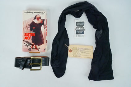 Whoopi Goldberg "Sister Act" Tights, Belt, Signed VHS Cover