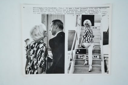 Marilyn Monroe and Joe DiMaggio Rare 1962 Press Photo
