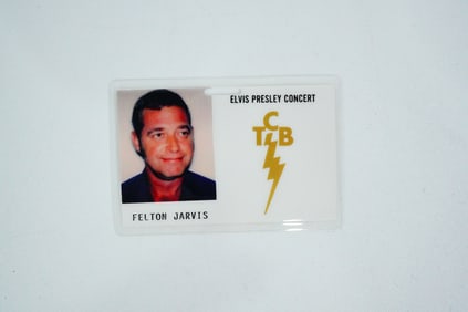 Elvis Presley Concert Felton Jarvis' TCB Photo ID Badge