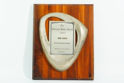 Jackie Jackson Platinum Patter Award W/COA