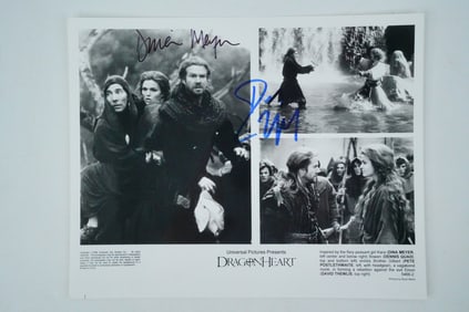 Dennis Quaid, Dina Meyer "Dragonheart" Signed Photo