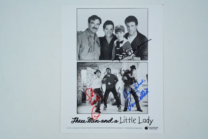 Three Men and a Little Lady Triple Signed Photo