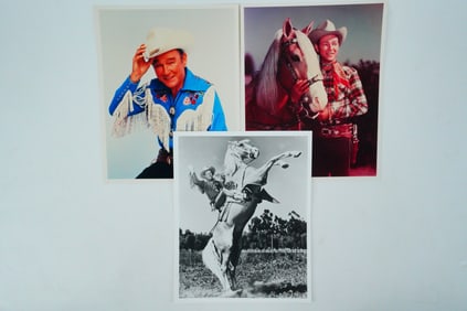 Roy Rogers Lot of (3) Classic Western Cowboy Photos