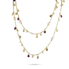 David Yurman Bijoux 18K Multi-Gemstone Long Necklace