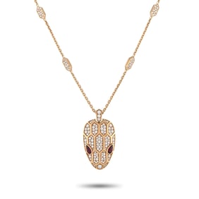 Bvlgari Serpenti 2.07ctw Diamond, Rubellite, 18K Necklace