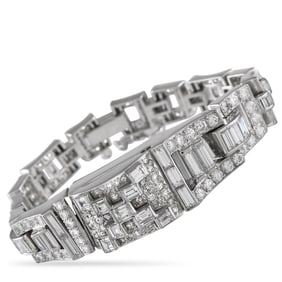 11.15ctw VS2-SI1/G-H Diamond and Platinum Bracelet