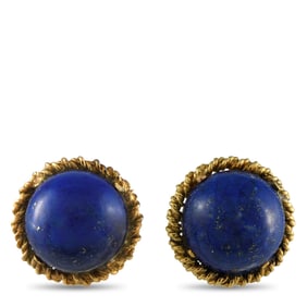 Tiffany & Co. Vintage 18K and Lapis Clip On Earrings
