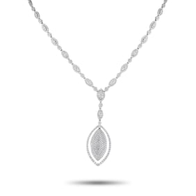 14.50ctw VS2-SI1/G-H Diamond and 18K White Gold Necklace
