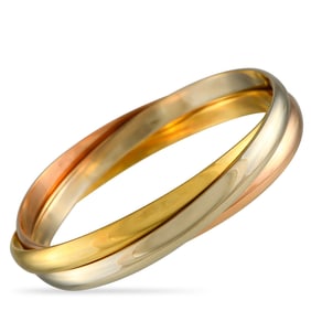 Cartier Trinity 18K Rose, Yellow, and White Gold Bangle