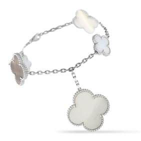 Van Cleef & Arpels Alhambra 18K, MOP, Chalcedony Bracelet