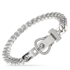 Hermes Boucle Sellier 18K and 0.18ctw Diamond Bracelet