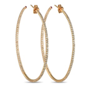 Roberto Coin Perfect Hoop 2.45ctw Diamond 18K Earrings