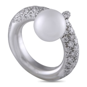 Mikimoto Delo 1.70ctw Diamond, 9.5mm Pearl, 18K Ring