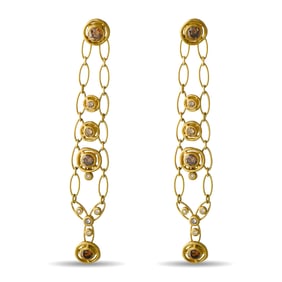 H. Stern 2.05ctw Diamond and 18K Yellow Gold Earrings