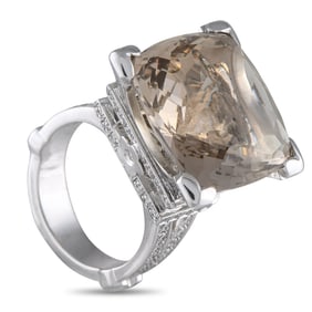 Pasquale Bruni 1.10ctw Diamond, Smoky Quartz, 18K Ring