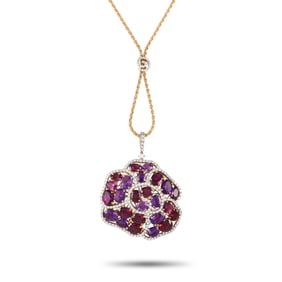 Casato Amethyst, Rhodolite, Diamond 18K Necklace