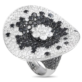 Maggioro 16.57ctw Black and White Diamond 18K Ring