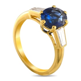 Cartier 3.32ct GIA Sapphire, 0.35ctw Diamond, 18K Ring