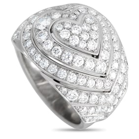 Cartier 2.00ctw VS1/F-G Diamond and 18K Heart Dome Ring