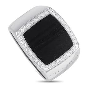 Chaumet 0.20ctw Diamond, Black Wood, and 18K Ring