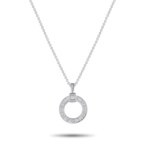 Bvlgari 18K White Gold and 0.09ct Diamond Necklace