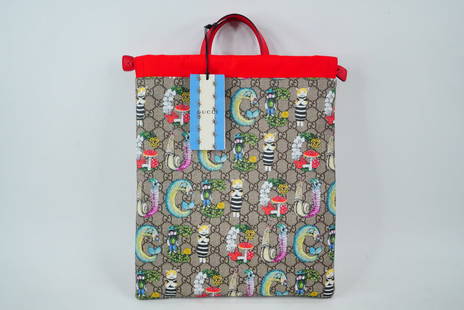 Gucci x Higuchi Yuko Animal GG Drawstring Backpack: Gucci x Higuchi Yuko S/S 2020 Limited Edition Animal Print GG Supreme Drawstring Backpack Never Used W/Dust Cover and Box (Sold Out) - GUARANTEED AUTHENTIC. Step into the whimsical world of Japanese a