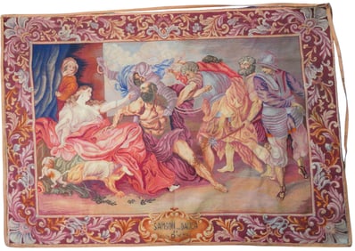 Samson and Delilah (After Van Dyck) Vintage Tapestry