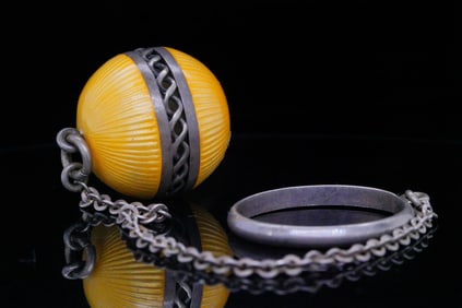 Victorian Sterling Silver and Enamel Ball Ring