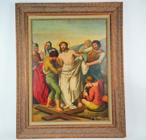 Late 19th to Early 20th Century Religious Oil Painting